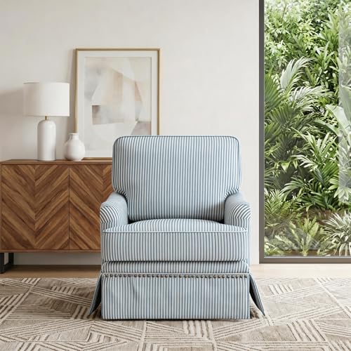 Sillón giratorio chenille azul miniatura 3