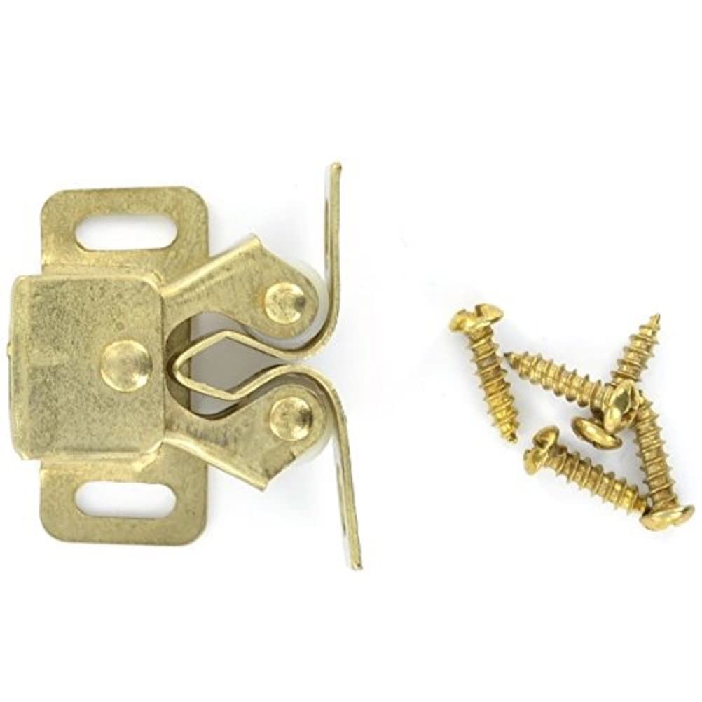 Merriway Silver Bh04473 (4 Pcs) Eb Brass Plated Double Roller Cupboard Cabinet Door Catch - Pack Of 4 Pieces,