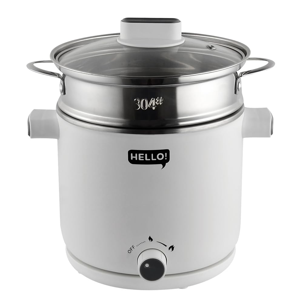 Amazon.com: HELLO Electric Multi Cooking Pot 1.5L with Steamer