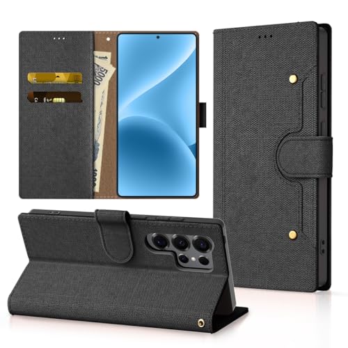 LAYBAOHOWSG Samsung Galaxy S25 Ultra �p�� �P�[�X �蒠�^ ���z�^ �ϏՌ� �J�[�h�|�P�b�g�t�� �T���X�� �M�����N�V�[ S25 ultra �X�}�z�P�[�X �X�^���h�@�\�t�� SC-52F SCG32 �g�уJ�o�[ ���B���e�[