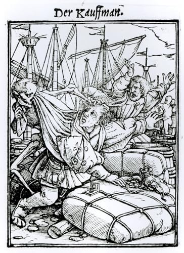 Affiche Toile La Mort et le Marchand de Hans Holbein Déco Murale pour Grand Mur