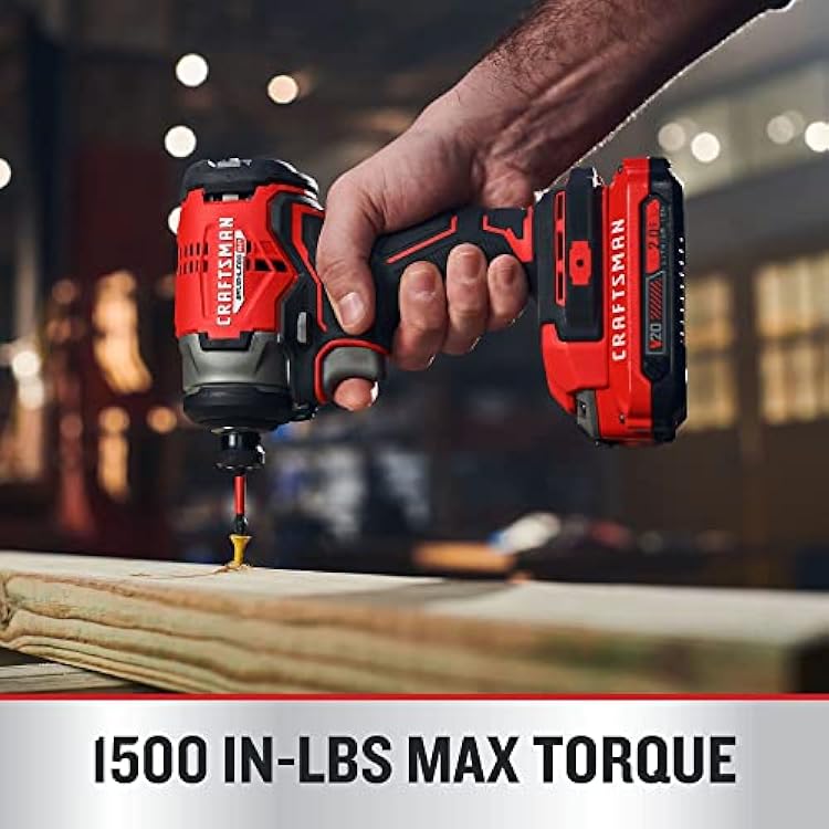 CRAFTSMAN V20 RP Cordless Drill and Impact Driver, Brushless Power Tool Combo Kit, 2 Batteries and Charger Included (CMCK211C2)