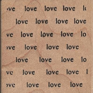Love Background Wood Mounted Rubber Stamp (E395)