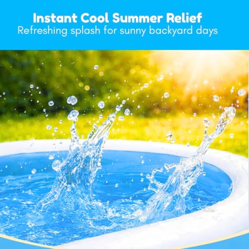 Image of Kidoyz Inflatable Pool Family Swimming Pool with Air Pump - Foldable Portable Bath Tub for Kids & Adults, Easy to Set Up for Outdoor & Indoor Use (5.3Ft + Pump)