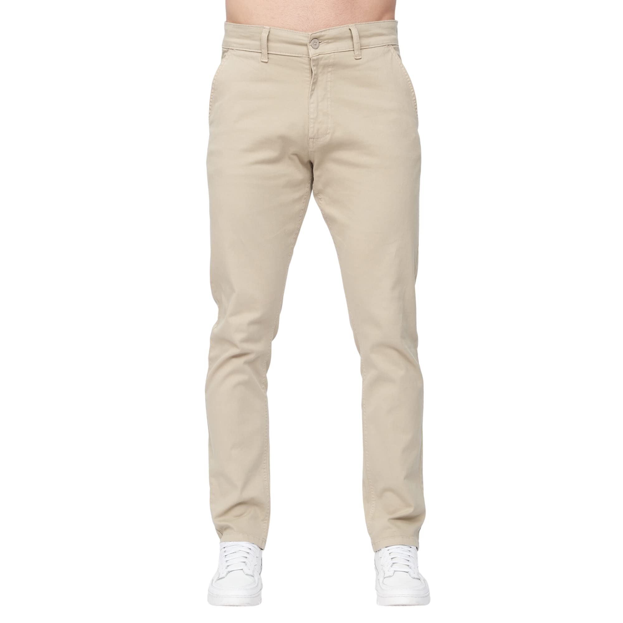 Duck and Cover - Mens 'MORETOR' Essential Chino Pants (W32 / L30, Stone)