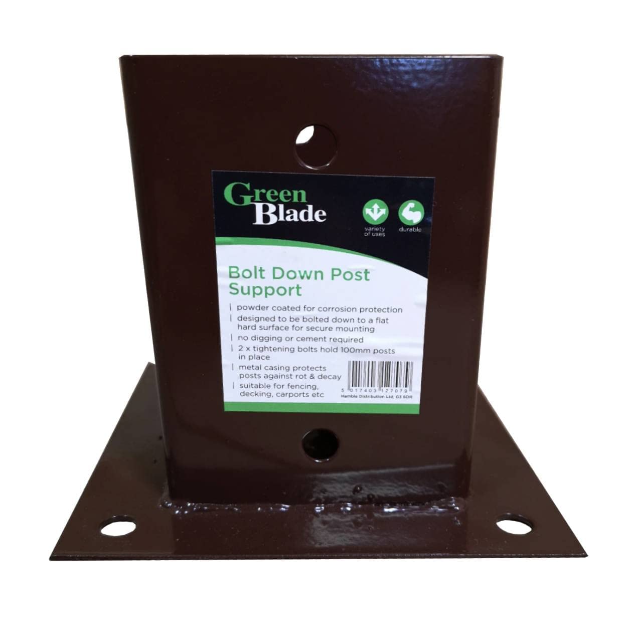 Fence Post Holders Metal Support Base Bolt Down Clamp Secure Square