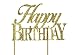 All About Details Gold Happy-birthday Cake Topper