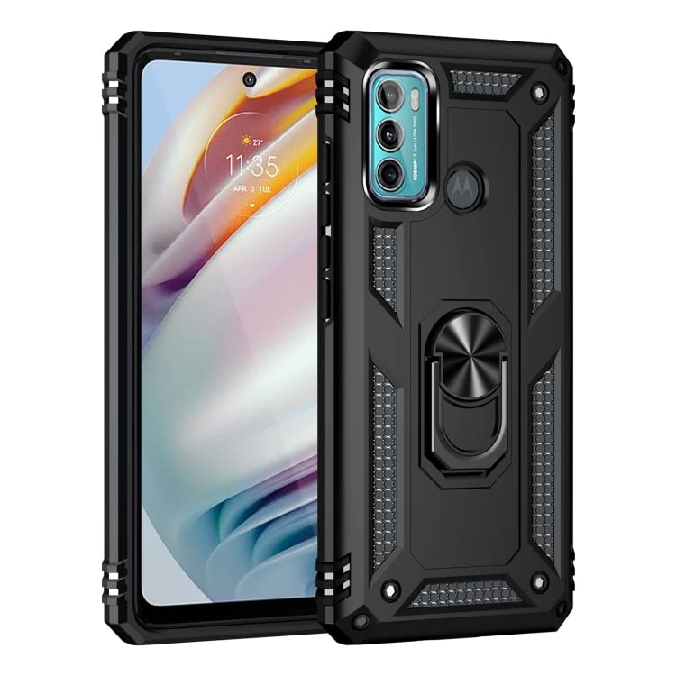 Image of Back Cover for Moto G51 5G Back Cover Case Shockproof Slim Armor Aramid Carbon Fibre Rugged TPU for Motorola Moto G51 Mobile Phone, Mystic (Black)