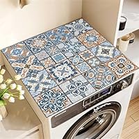 Tapis De Protection Antidérapant Pour Machine à Laver/sèche-linge - 60x60 Cm, Absorbant, Motif Mandala Violet