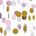 Glitter Party Decorations Garland,Gold White Pink Circle Paper Dots Hanging for Party decor 26 Feet Long
