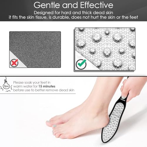Auxmir Hornhautentferner Hornhautfeile Upgrade, 3 in 1 Grobe Feine Mini Hornhauthobel für Fußpflege, Doppelseitig Edelstahl Fußfeile Hornhautraspel, Professionelle Pediküre zum Hornhaut Entfernen