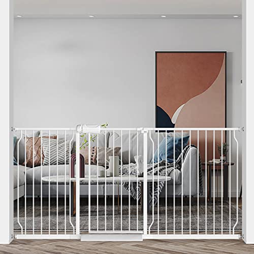 Fairy Baby Extra Wide Baby Gates 71.7-76.3 Inch, Auto Close Child Safety Gates For Stairs Banister Doorways Hallway,Indoor Safety Child Gates For Kids Or Pets #TOP12