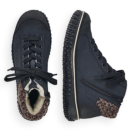 Rieker Damen Low-Top Sneaker Z4243, Frauen Halbschuhe, wasserabweisend, riekerTEX,Freizeitschuhe,Turnschuhe,Laufschuhe,blau Kombi (14),38 EU / 5 UK