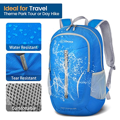 Image of ZOMAKE Ultra Lightweight Packable Backpack 25L, Foldable Hiking Backpacks Water Resistant Small Folding Daypack for Travel(Dark Blue-NEW)