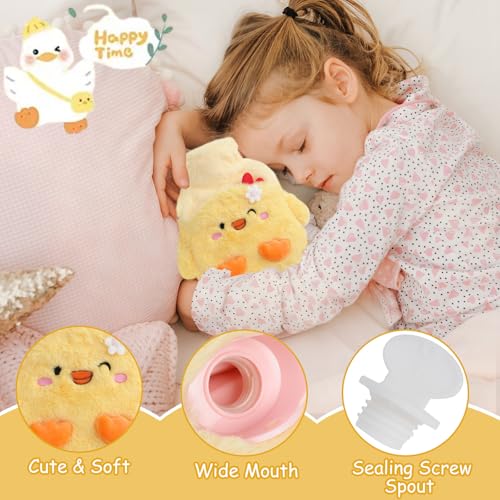 Flintronic Wärmflasche Kinder, Wärmflasche Ente, Flauschige Handwärmer Bezug, Abnehmbare und Waschbare, Kleine Weiches Wärmeflasche bei Kaltem Wetter, Meilleurs Cadeaux für Familie, Freundin