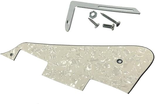 KAISH Aged Pearl LP Guitar Pickguard with Chrome Bracket for Epi Les Paul