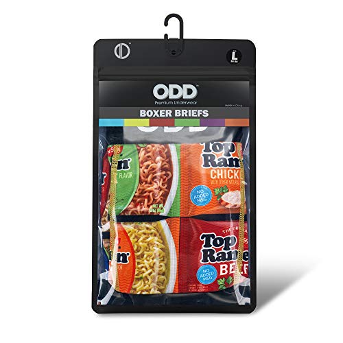 Odd Sox Men's Novelty Underwear Boxer Briefs, Top Ramen Flavors, Funny Graphic Prints - Medium #TOP4