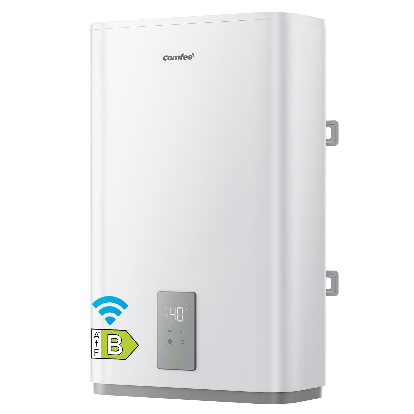 COMFEE' CWH15ED1350EUW Calentador de Agua Eléctrico, Doble Tanque, 47L | Control por App, Instalación Vertical u Horizontal, Ultradelgado, Antibacteriano Ag+, Doble Depósito, Inteligente, Blanco