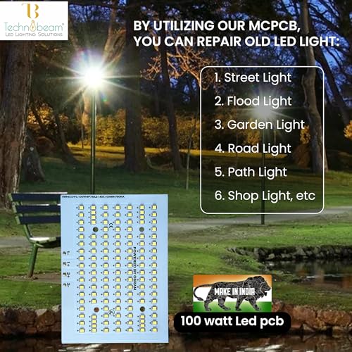 Image of Technobeam LED PCB with Driver for Repair | 63V 700mA | Aluminum Plate Base | Waterproof & Durable | Ideal for Flood Light and Street Light (100W)