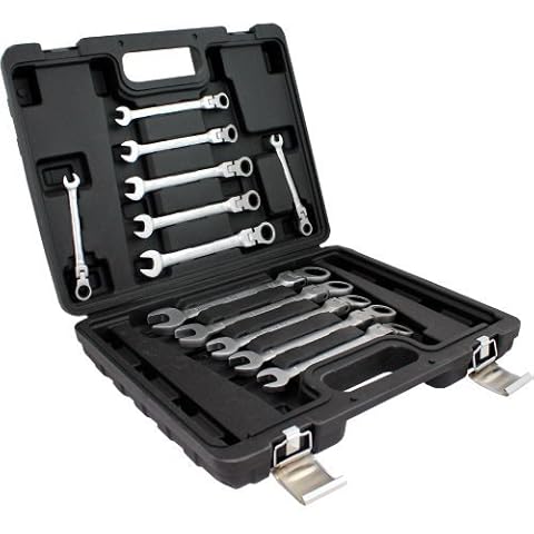 Bituxx - Juego de llaves de carraca articuladas (12 piezas) Cover