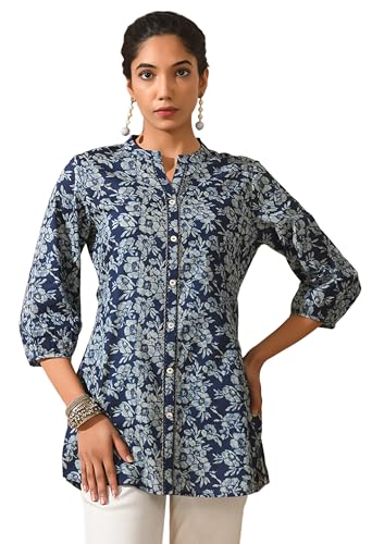 Image of Meesan Women's Casual Ethnic 3 /4 Sleeve Printed Tunic