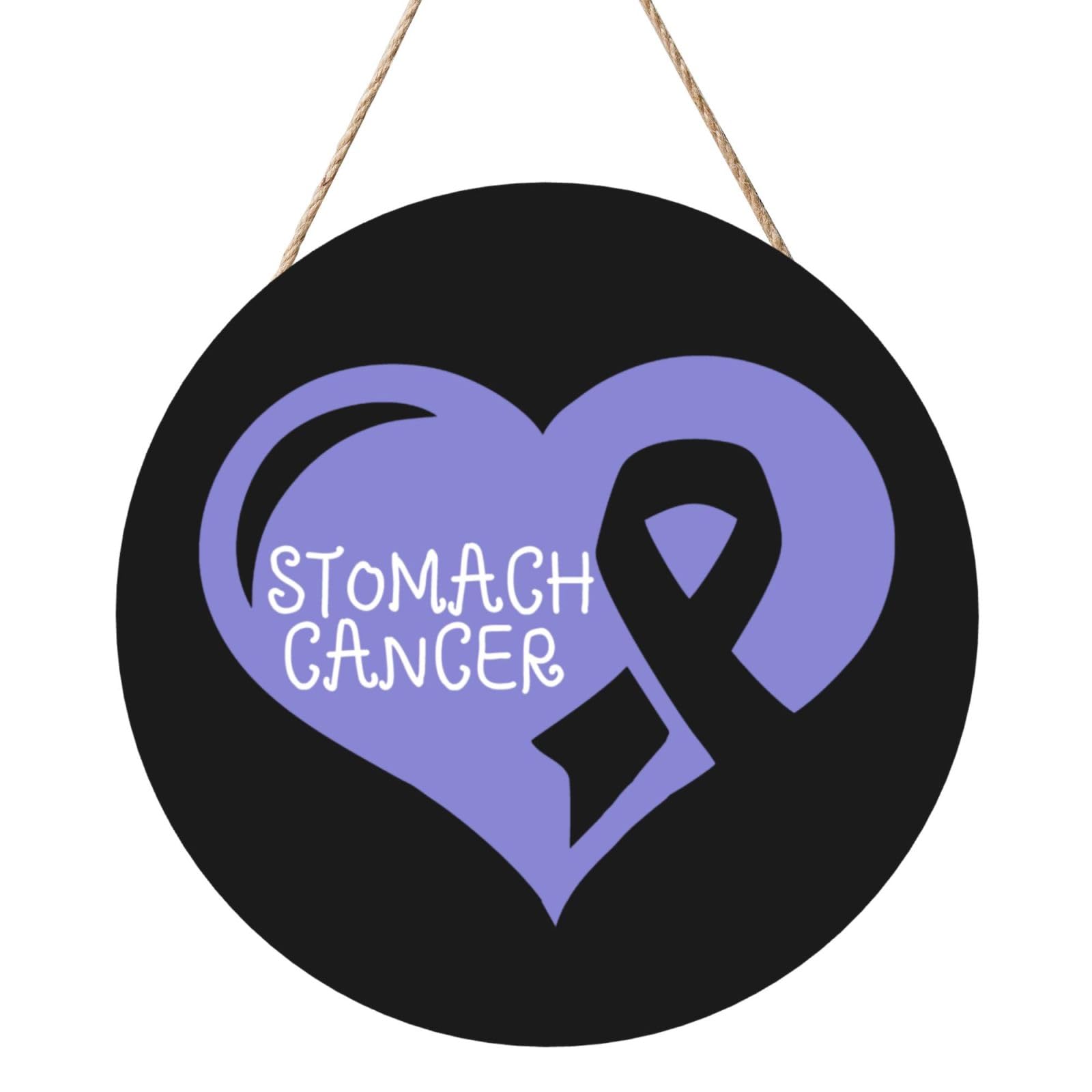 Stomach Cancer Awareness Periwinkle Ribbon Door Signs Plaques Wood Welcome Sign For Front Door Wall Hanging For Home Farmhouse Office Classroom Party Decoration
