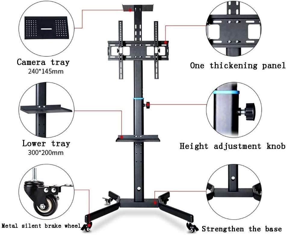 Soporte móvil para TV con ruedas y altura ajustable miniatura 5