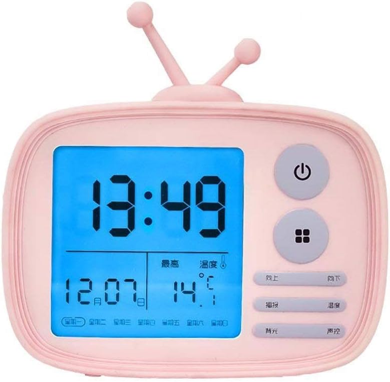 Travel Alarm Clock LED Digital Signage Multifunction Intelligent Electronic Backlight Desk(Black-JoJo's Bizarre Adventure1)