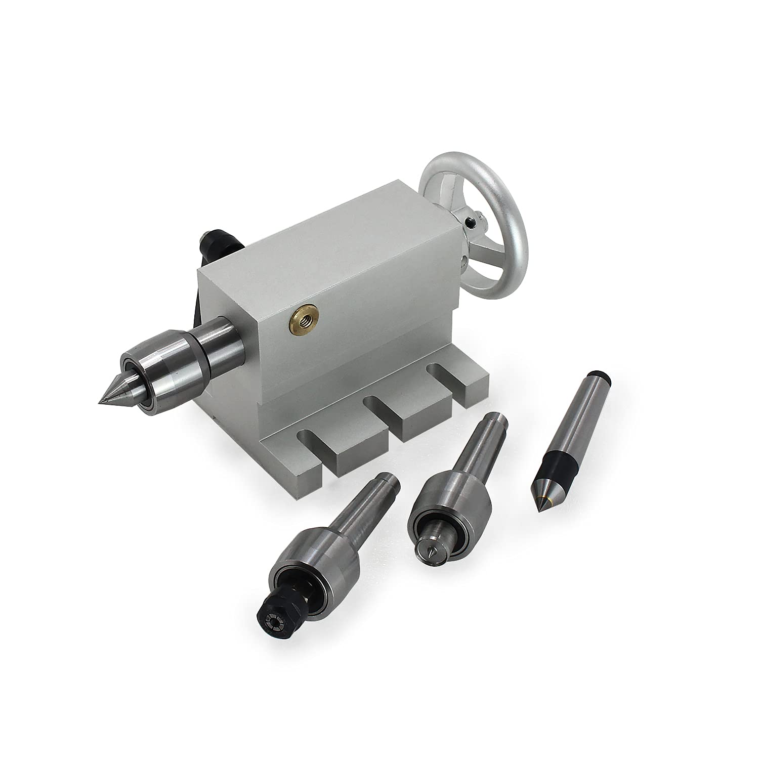 RATTMMOTOR 65 mm Tokarka Centrum Morse'a 2 Live Center ruchomy konik MT2 z 4 wymiennymi głowicami do frezarki do grawerowania CNC 4. Oś Frez rotacyjny CNC