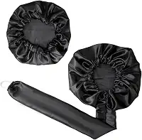 Kit 1 Touca Difusora + 1 Touca Cetim Seda Anti Frizz Preta