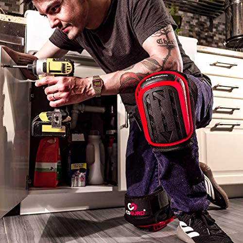 Cogurd Professional Gel Knee Pads For Men Construction, Work, Cleaning, Flooring And Garage - Heavy Duty Support Kneepads With High Density Foam Padding Cushion And Strong Stretchable Straps #TOP1