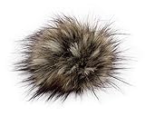 Unbekannt Fell Pompon mit Druckknopf natural racoon (Waschbärbraun)