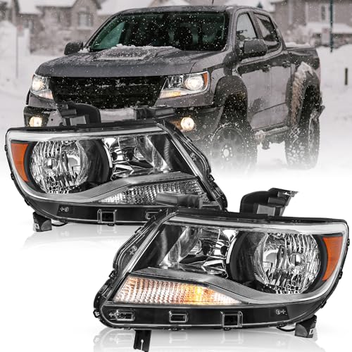 TUSDAR OE Style Fits For 2015-2022 Chevy Colorado [Halogen OE Style] Headlight Assembly Replacement Pair Driver and Passenger Side Factory Headlamp