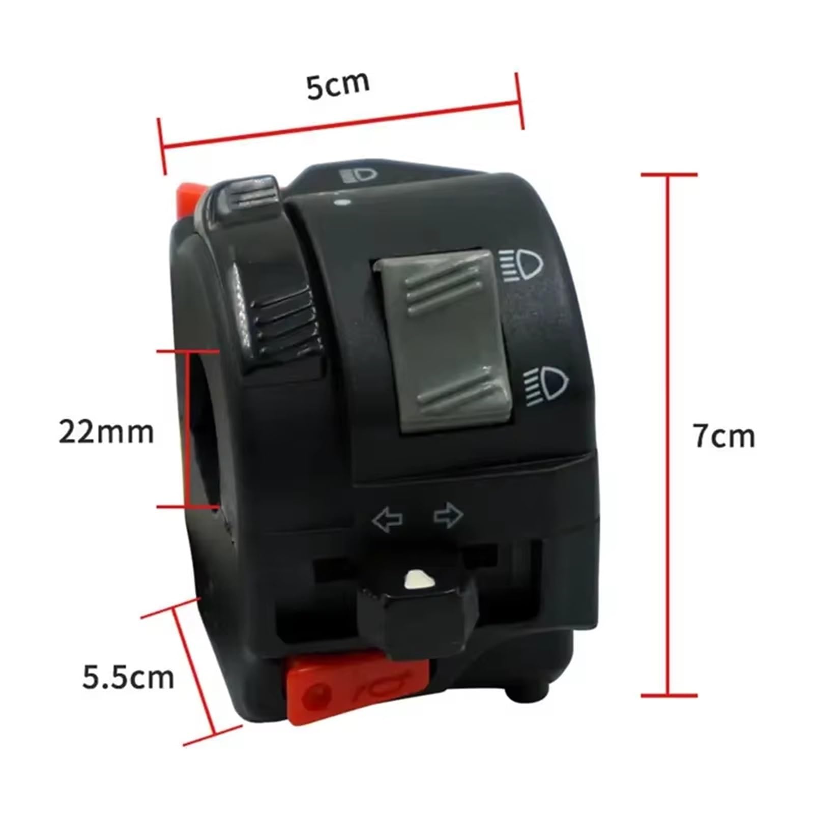 Interruttore Sul Manubrio Interruttore Manubrio Moto Foro Universale Gruppo Controllo Sinistro Per Accessori Moto Scooter Bici Elettrica E Bike 2.2 Cm