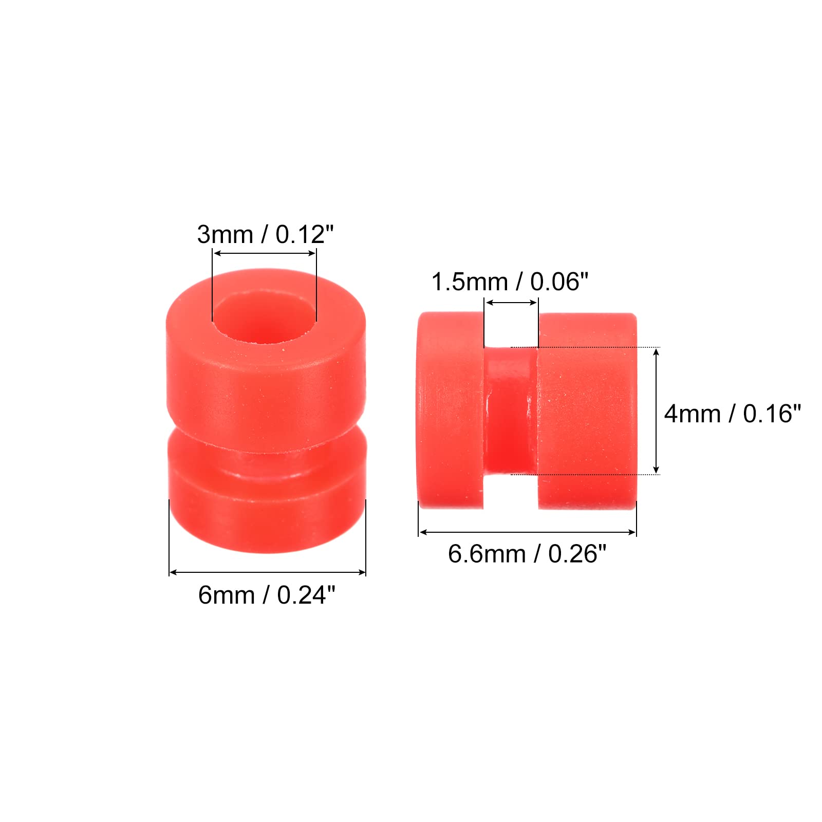 MECCANIXITY RC Anti Vibration Rubber Balls M3x6.6mm Red 24Pcs — Amazon image 2