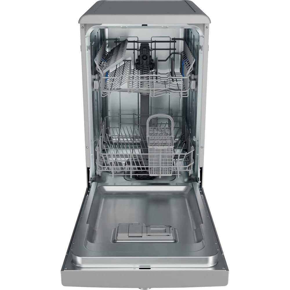Indesit DSFE 1B10 S lavavajilla Independiente 10 cubiertos A+ - Lavavajillas (Independiente, Plata, Estrecho (45 cm), Plata, Botones, Giratorio, 1,3 m)