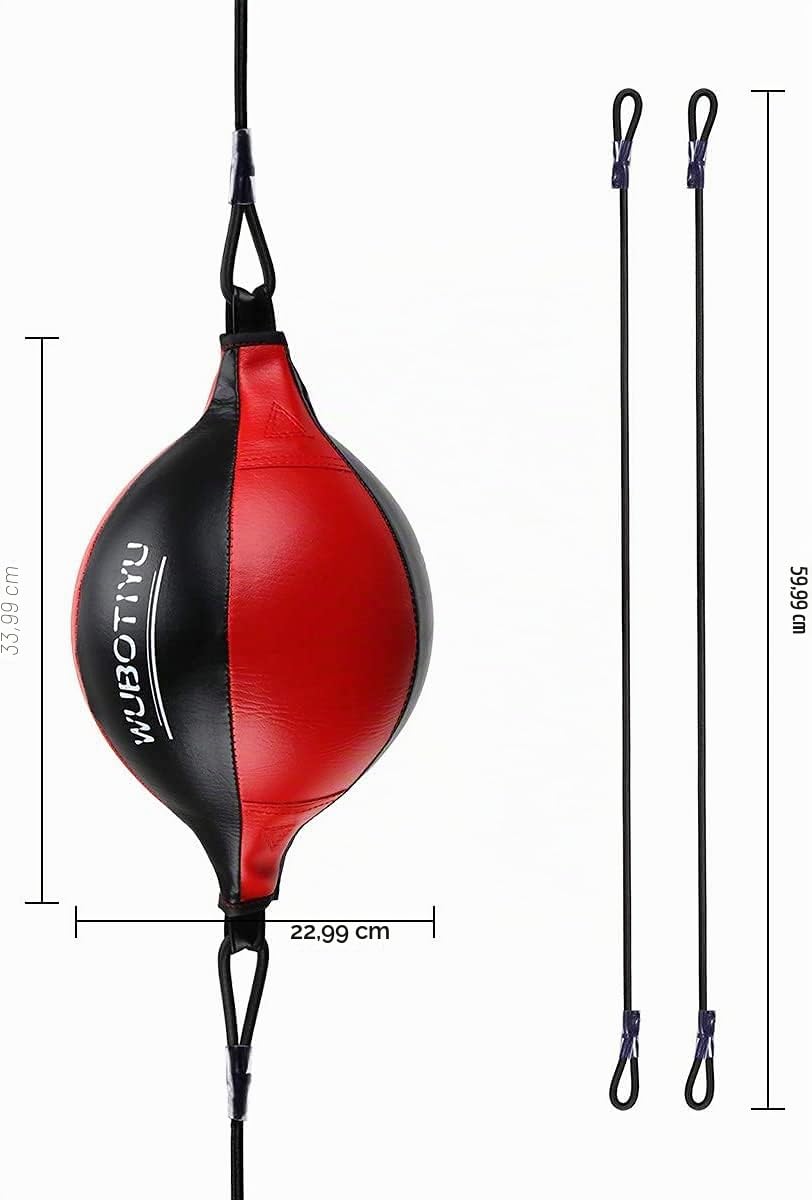 HUINING - Palla da boxe universale a doppia punta, in pelle, per MMA Muay Thai