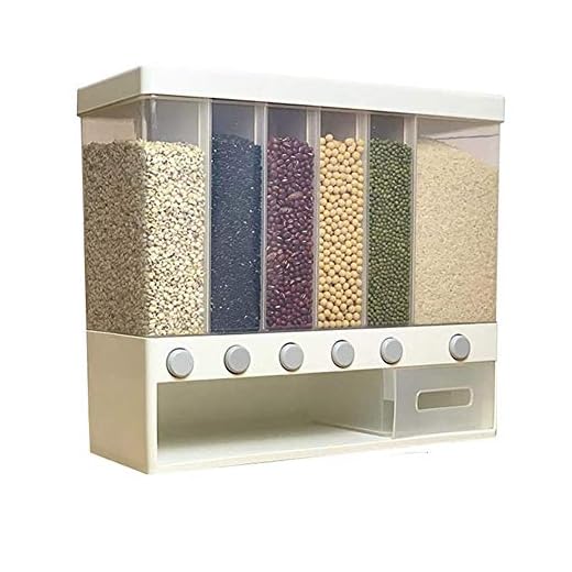 XHSP Dry Food Dispenser,Wall Mounted Cereal Dispenser with Lids, Space Saving Plastic Storage Containers for Convenient Storage of Rice Nuts Beans Candy Cereals and Free Control of Cereal Output
