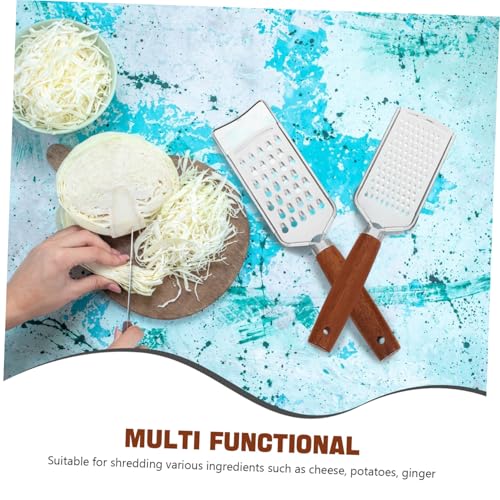 Juego de 2 Ralladores Manuales de Acero Inoxidable para Queso miniatura 7