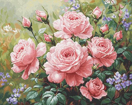 Kit de broderie au point de croix compté pour adultes Luca-S Le jardin de roses B717