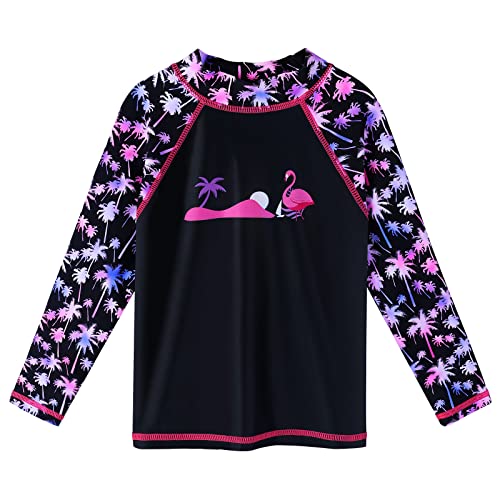 Image of BAOHULU Girls Two-Piece Swimsuits Long Sleeve Rash Guard Bathing Suit 2-14Y