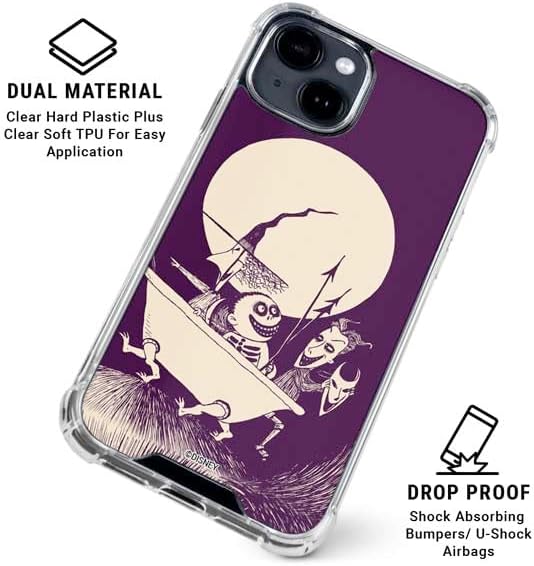 Skinit Clear Phone Case Compatible with iPhone 14 - Officially Licensed Disney The Nightmare Before Christmas Lock Shock and Barrel Art Design