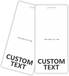 Custom Printed Badge Buddy - in White- Vertical (24 Pack) - Print On Both Sides - Durable and Water Resistant Ideal for Teachers, Nurses, Doctors, Security, Visitor,Work Badge,Event