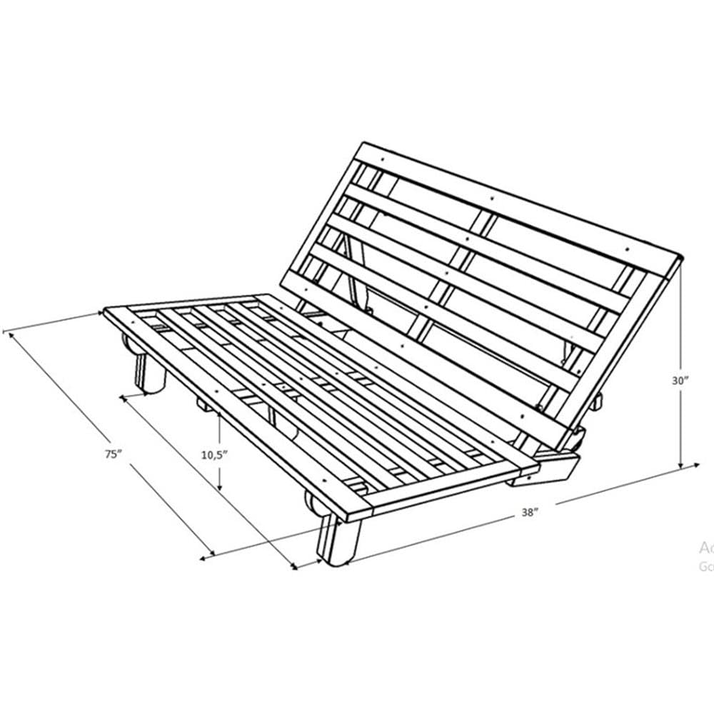 Best Wood Frame Sofa Picks for 2026 2 Kodiak Furniture Carson 75' Traditional Full-Size Wood Futon Frame, Solid Pine C — product photo