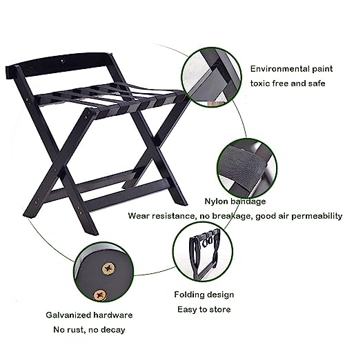 Support de valise en bois noble avec sangles renforcées pour dressing chic