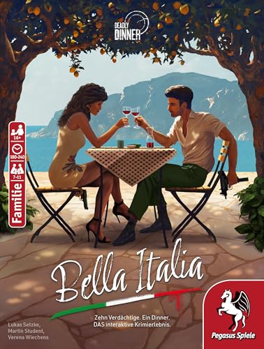 Stadtkrimis Exit Escape Stadtführung Pegasus Spiele Deadly Dinner - Bella Italia, Rot, Weiß, Grün, Schwarz, Dunkelblau