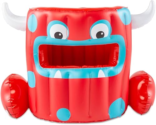 BigMouth Inc Monster Disc Can Toss - Juego de piscina, objetivo flotante inflable con discos de lanzamiento de galletas, juego de agua para fiestas