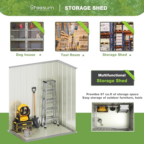 image for Greesum Outdoor Storage Shed 5 x 3 ft. Utility Tool Shed Metal Storage