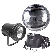American DJ M-500L 12 Inch Mirror Ball Kit With Motor, Pinspot And Gels