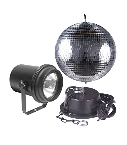 American DJ M-500L 12 Inch Mirror Ball Kit With Motor, Pinspot And Gels